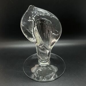 Vintage Cambridge Glass Clear Calla Lily Candlestick Holder Jack In Pulpit